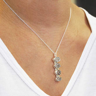Embers Herkimer Diamond Silver Drop Pendant Necklace