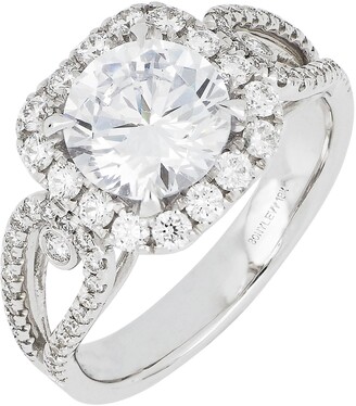 Bony Levy Diamond Pave Halo Round Engagement Ring Setting