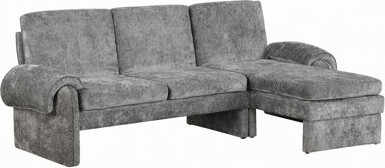 94.1" Convertible Futon Sofa Bed Futon Sofa Couch with an Adjustable Backrest, a Reversible Chaise Lounge and Two Removable Armrest Pillows for Living