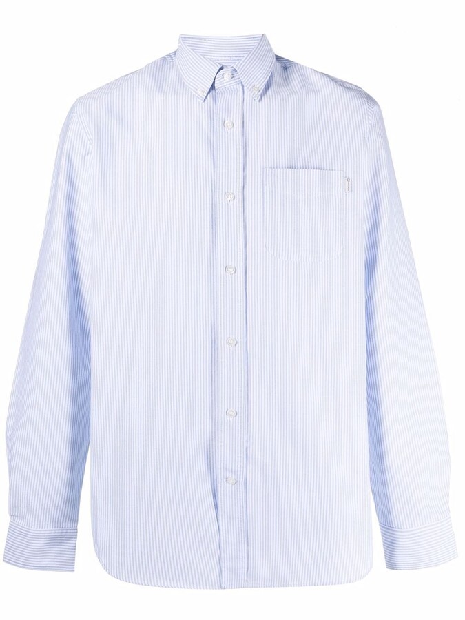 Blue And White Stripe Oxford Shirt | Shop the world's largest 