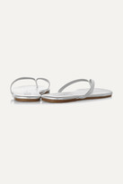 Thumbnail for your product : TKEES Lily Metallic Leather Flip Flops - Silver