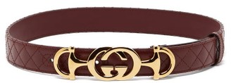Gucci Horsebit-buckle Quilted Leather Belt - Brown