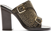 Thumbnail for your product : Chloé Black & Gold Studded Heeled Sandals