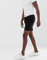 Thumbnail for your product : ASOS Design DESIGN skinny chino shorts with elastic waist in black
