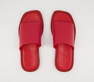 Office Soften Leather Mules Red Leather