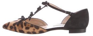 Oscar de la Renta Leopard Pointed-Toe Flats