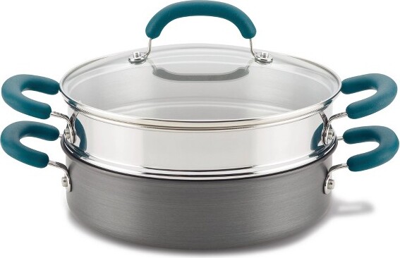 Rachael Ray Cook + Create Aluminum Nonstick Saute Pan with Lid, 3 Quart,  Gray