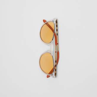 Burberry Keyhole Pilot Round Frame Sunglasses