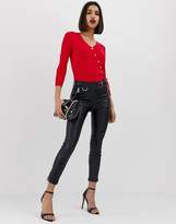 Thumbnail for your product : Morgan knitted button front sweater in red