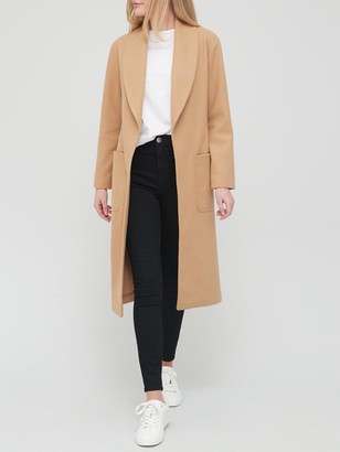 Very Relaxed Edge To Edge Coat Camel