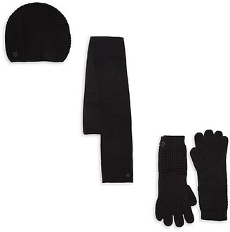 Calvin Klein Waffle-Knit Hat, Scarf Gloves 3-Piece Set - ShopStyle