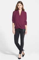 Thumbnail for your product : Vince Camuto Faux Leather Panel Ponte Moto Leggings