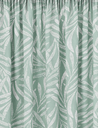 Marks and Spencer Cotton Blend Fern Pencil Pleat Blackout Curtains