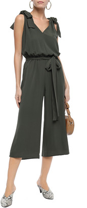 MICHAEL Michael Kors Cropped Belted Bow-detailed Crepe Jumpsuit