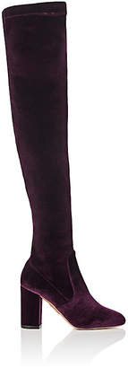 Aquazzura Women's So Me Velvet Over-The-Knee Boots