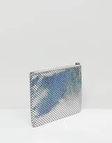 Thumbnail for your product : South Beach Silver Holographic Mermaid Zip Top Pouch
