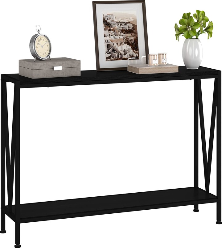GAOMON VCT001 Black Narrow Console Skinny Sofa entryway Storage Metal