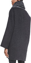 Thumbnail for your product : Eileen Fisher Double-Face Alpaca Cocoon-Shape Coat, Charcoal, Petite