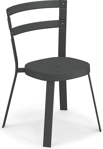 emu Thor Outdoor Stacking Side Chair Set Of 4 in Black