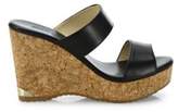 Thumbnail for your product : Jimmy Choo Parker Leather & Cork Wedge Sandals