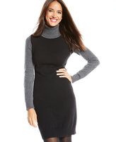 Thumbnail for your product : Charter Club Colorblocked Turtleneck Cashmere Sweaterdress