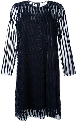 Gianluca Capannolo striped sheer longsleeved dress - women - Silk/Nylon/Polyester/Viscose - 42