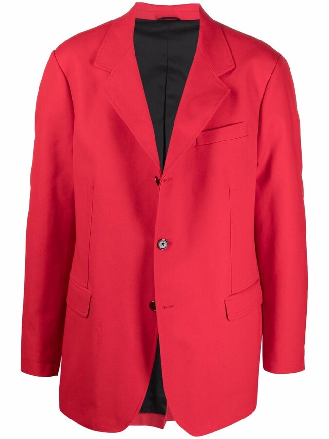 red wool blazer mens