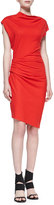 Thumbnail for your product : Helmut Lang Sonar-Knit Asymmetric Gathered Dress