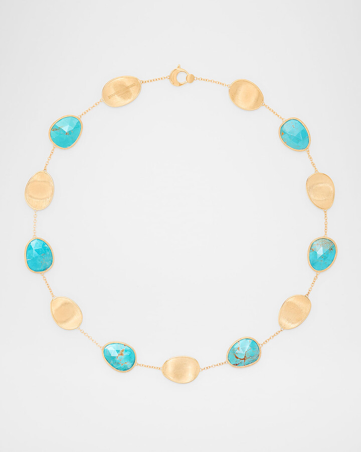Marco Bicego 18K Lunaria Necklace with Turquoise, 17"L