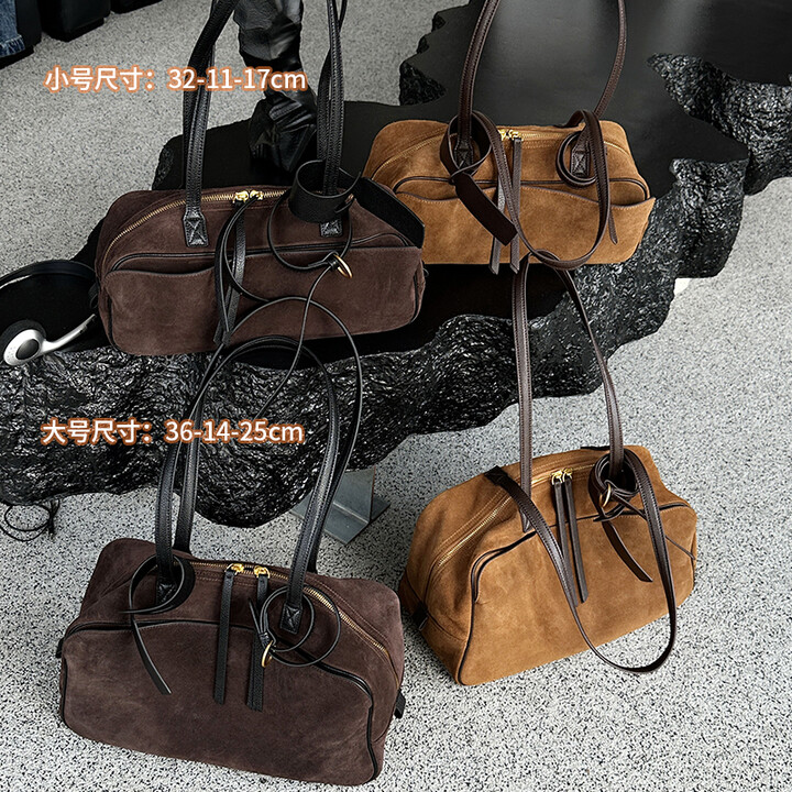 VIGULIE Autumn winter Women & apos;s Cow Genuine Leather Tote Bag suede commuting Cowhide Handbags Large Capacity Designer Luxury velvet Bags