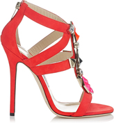 Thumbnail for your product : Jimmy Choo Colada Flame Suede Sandals with Stones