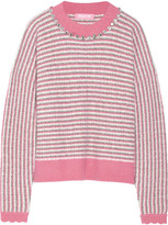 Thumbnail for your product : Ryan Lo Crystal-embellished wool-blend sweater