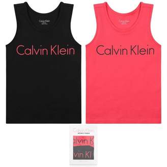 Calvin Klein Calvin KleinGirls Pink & Black Vest Tops (2 Pack)