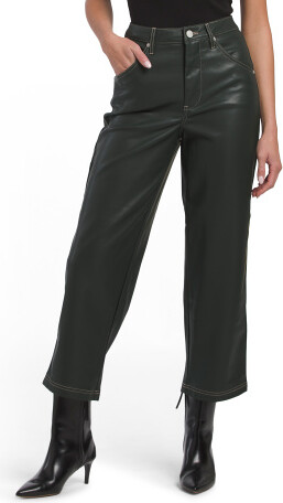 TJMAXX Baxter Faux Leather Carpenter Pants For Women, Polyester/Leather