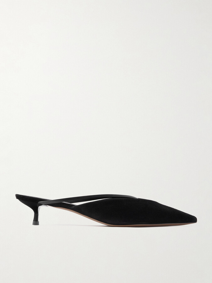 Neous Bosona Leather-trimmed Suede Pointed-toe Pumps - Black