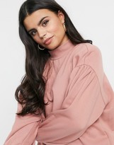 Thumbnail for your product : Vero Moda Petite sweat with high neck in pink