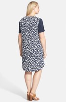 Thumbnail for your product : DKNY DKNYC Contrast Sleeve Print Tunic Dress (Plus Size)