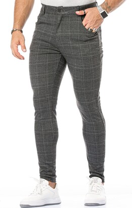 CANGHPGIN Men's Plaid Pants Slim Fit Stretch Dress Pants Tapered Skinny  Checkered Fashion Business Casual Pants - ShopStyle Formal Trousers