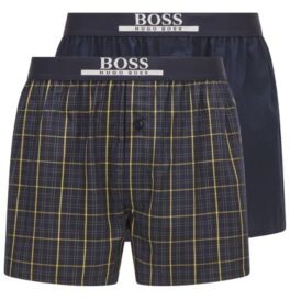 HUGO BOSS Two-pack of cotton pyjama shorts with logo waistband