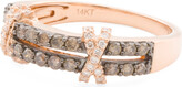 Thumbnail for your product : LeVian 14kt Rose Gold Chocolate Diamond Double Row Ring