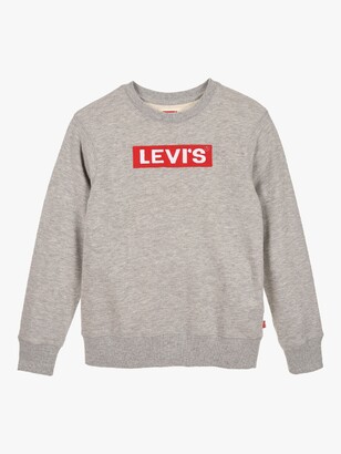 Levi's Kids' Box Tab Logo Sweatshirt, Light Grey