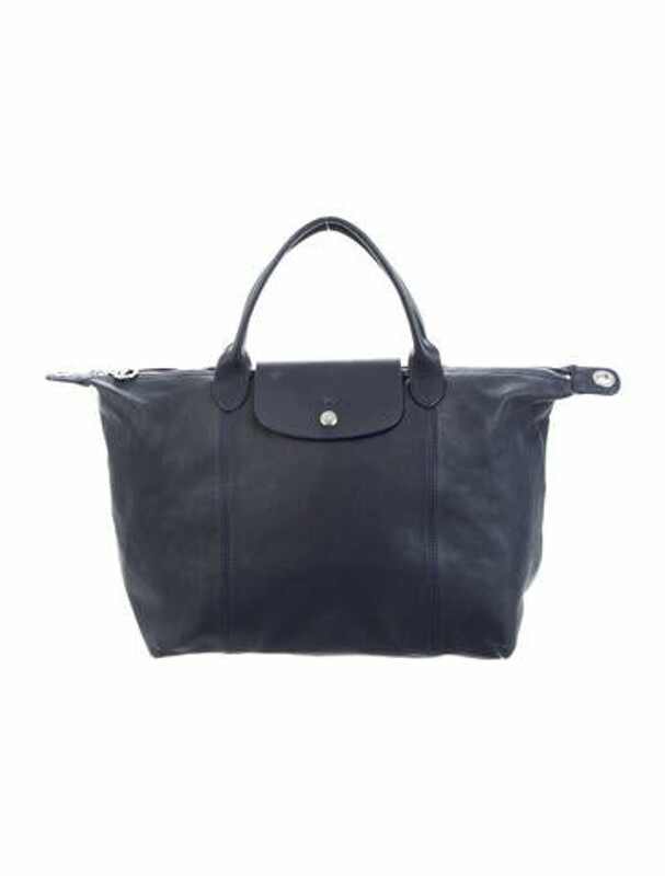 Longchamp Le Pliage Cuir Top Handle Bag L Blue ShopStyle