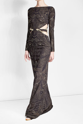 Roberto Cavalli Embellished Dress with Cut-Out Sides