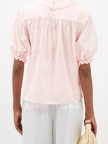 Thumbnail for your product : Loup Charmant Lilo Puff-sleeve Swiss-dot Organic-cotton Blouse - Pink Multi