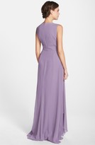 Thumbnail for your product : Monique Lhuillier Women's Bridesmaids Sleeveless V-Neck Chiffon Gown