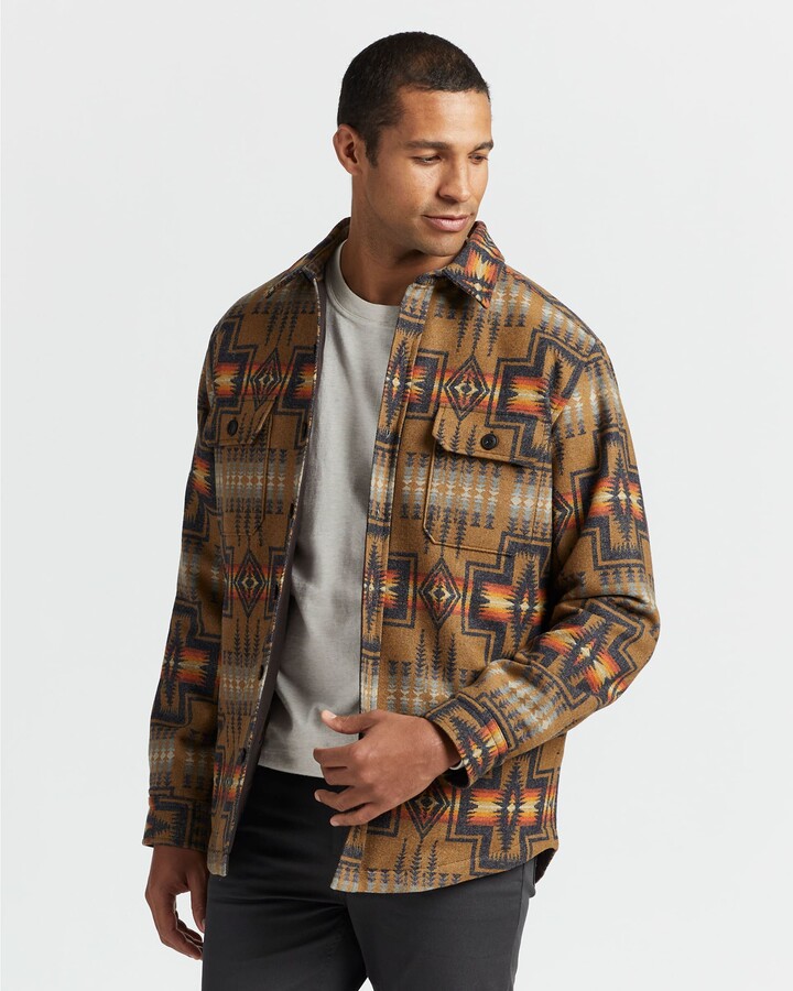 Pendleton Jacquard CPO Jacket - Harding-Tan - ShopStyle Outerwear