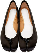 Thumbnail for your product : Maison Margiela Black Satin Tabi Ballerina Flats