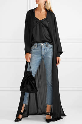 Juan Carlos Obando Silk-georgette Maxi Shirt Dress - Black