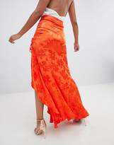 Thumbnail for your product : ASOS Design DESIGN jacquard maxi with ruched waist