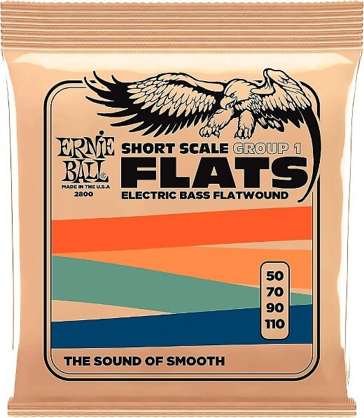 Ernie Ball P02800 Short Scale Flatwound Group 1 Electric Bass Strings ...